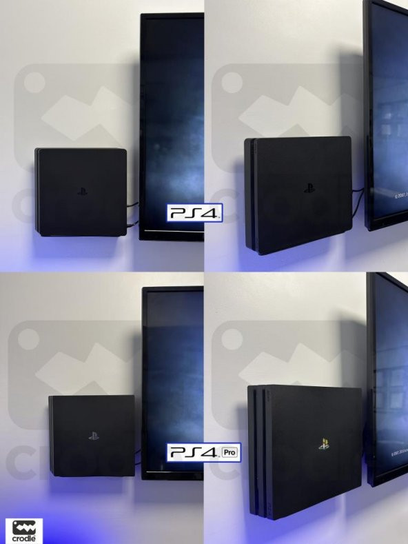 Playstation 4 Duvar Standı Yerden Tasarruf Rahat Hava Akışı Gaming Aksesuar Konsol Tutacağı - 3