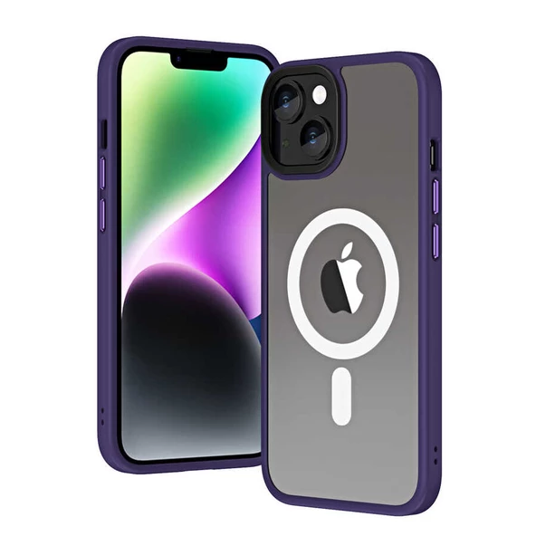 Vendas iPhone 14 Uyumlu ( iPhone 14 ) Hibrit Serisi Wireless Şarj Özellikli Magic Magsafe Kılıf - 6