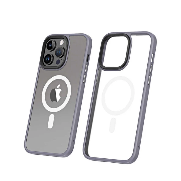 Vendas iPhone 13 Pro Uyumlu (13 Pro) Hibrit Serisi Wireless Şarj Özellikli Magic Magsafe Kılıf - 6