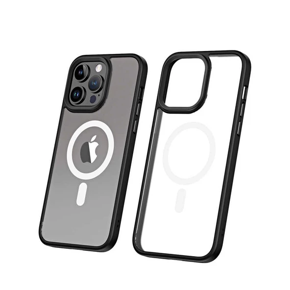 Vendas iPhone 13 Pro Uyumlu (13 Pro) Hibrit Serisi Wireless Şarj Özellikli Magic Magsafe Kılıf - 7