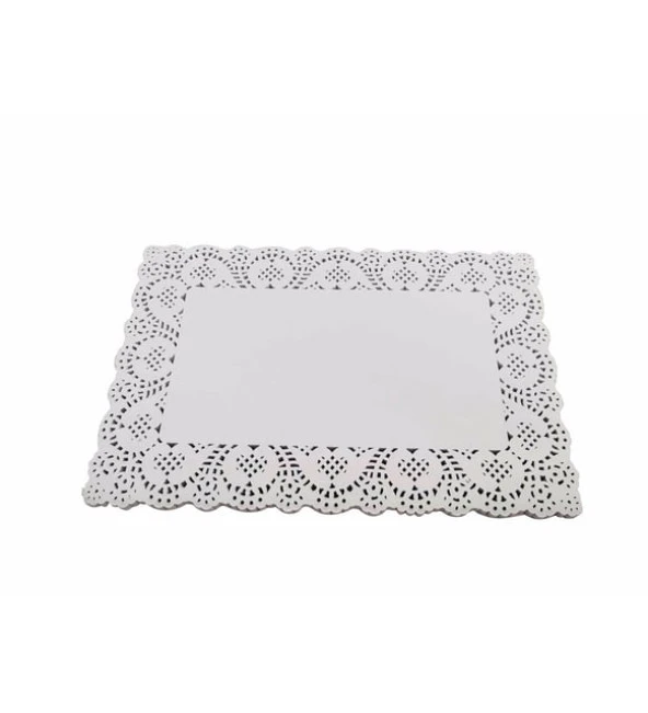20 X 41 CM DİKDÖRTGEN KAĞIT DANTEL ALTLIK-100 ADET MYEBI MARKA