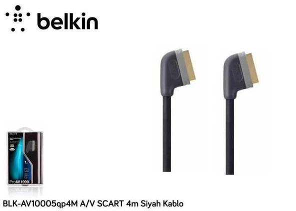 Belkin BLK-AV10005Q4M 4-V Scart 4m Siyah Kablo