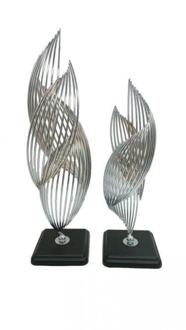 Crearthome  Dekoratif 2 li Gümüş Dönence Aksesuar Büyük C-2909-G