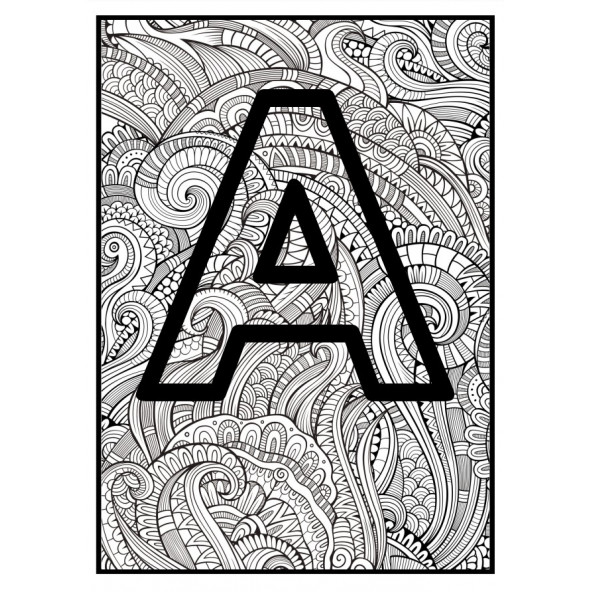 Alfabe Mandala Boyama Kitabı (Herkes İçin) - 4