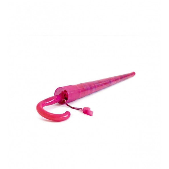 Bardaklı Düdüklü Kız Çocuk Şemsiye 8 Telli Yarı Otomatik Mekanizma Pembe - 4