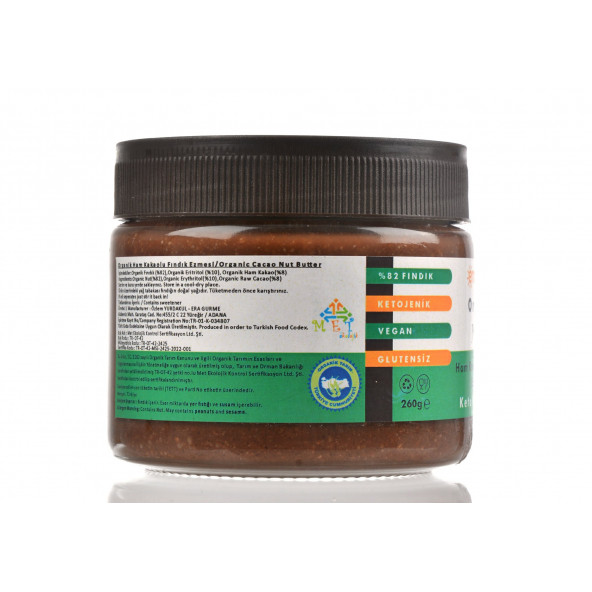 ORGANİK KETOJENİK HAM KAKAOLU FINDIK EZMESİ - PARÇACIKLI - 2