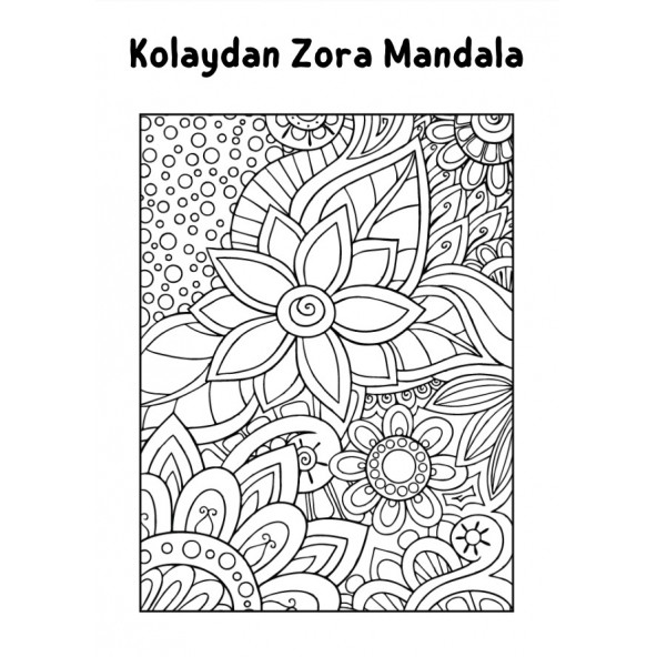 Kolaydan Zora Mandala (Çiçekli Mandala) - 2