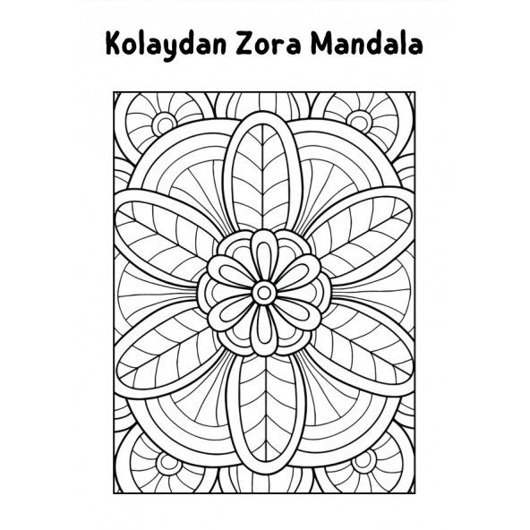 Kolaydan Zora Mandala (Çiçekli Mandala) - 4