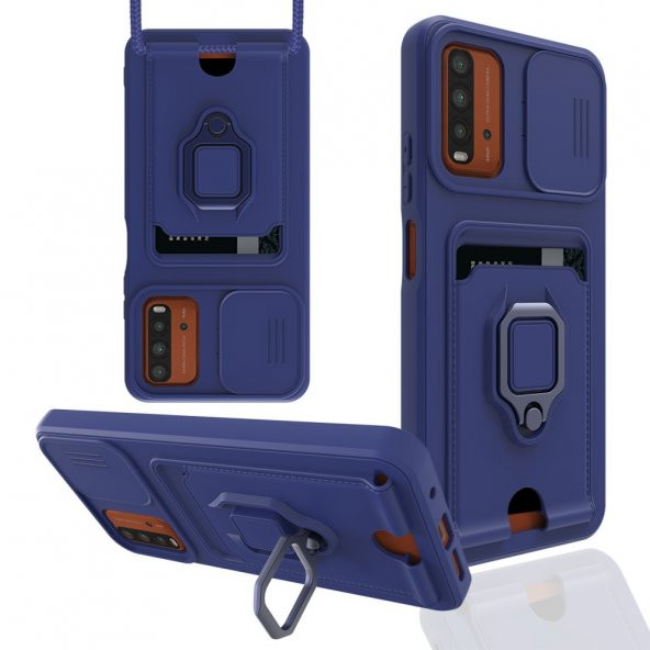 Xiaomi Redmi 9T Kılıf Zuma Kartvizitli İpli Silikon Kılıf - 3