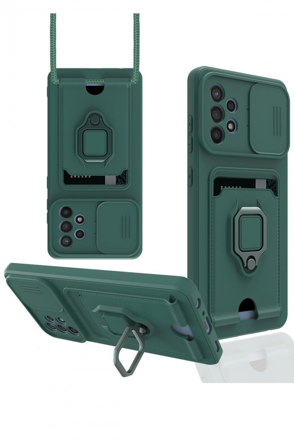 Samsung Galaxy A72 Kılıf Zuma Kartvizitli İpli Silikon Kılıf - Resim 4