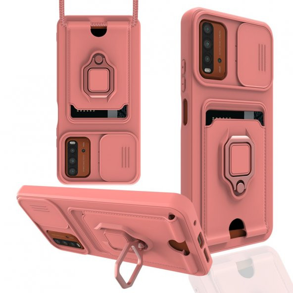 Xiaomi Redmi 9T Kılıf Zuma Kartvizitli İpli Silikon Kılıf - 5