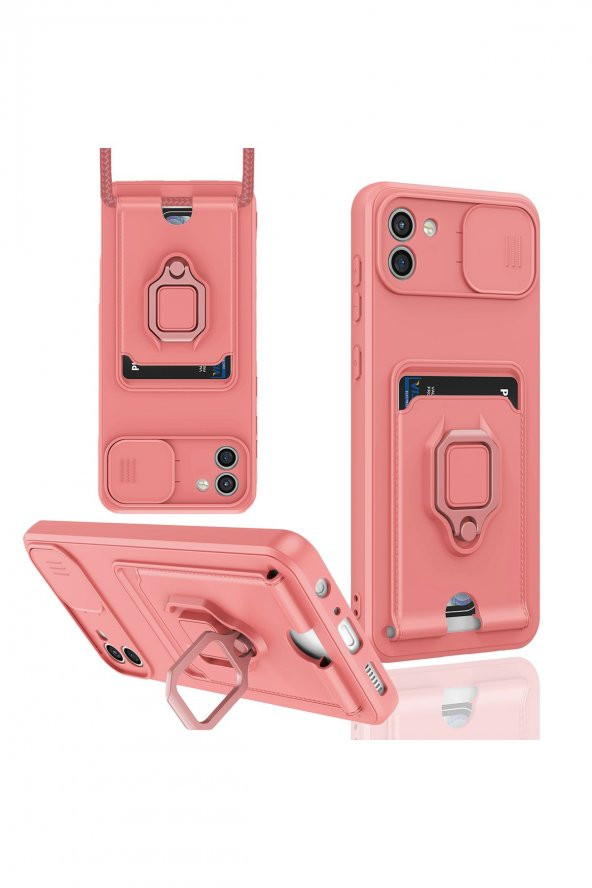 Samsung Galaxy A03 Kılıf Zuma Kartvizitli İpli Silikon Kılıf - Resim 5