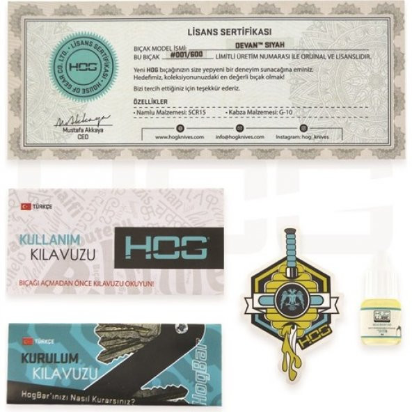 Tekinhediyelik Hog Devan Çakı Edc Lisanslı Set - 5