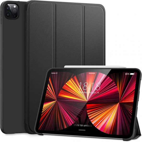 Apple iPad Pro 11 4. Nesil 2022 Kılıf Arkası Silikon Smart Case A2435 A2759 A2761 A2762