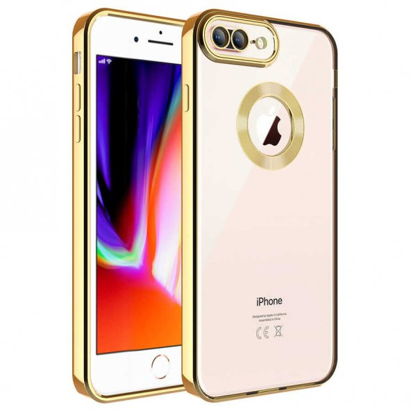 Apple iPhone 8 Plus Kılıf Kamera Korumalı Logo Gösteren Zore Omega Kapak - 6