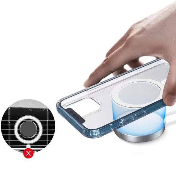 Apple iPhone 11 Pro Kılıf Magsafe Şarj Özellikli Şeffaf Sert PC Zore Embos Kapak - 3