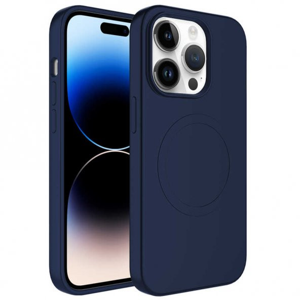 Apple iPhone 14 Pro Kılıf Magsafe Wireless Şarj Özellikli Pastel Renk Silikon Zore Plas Kapak - 7