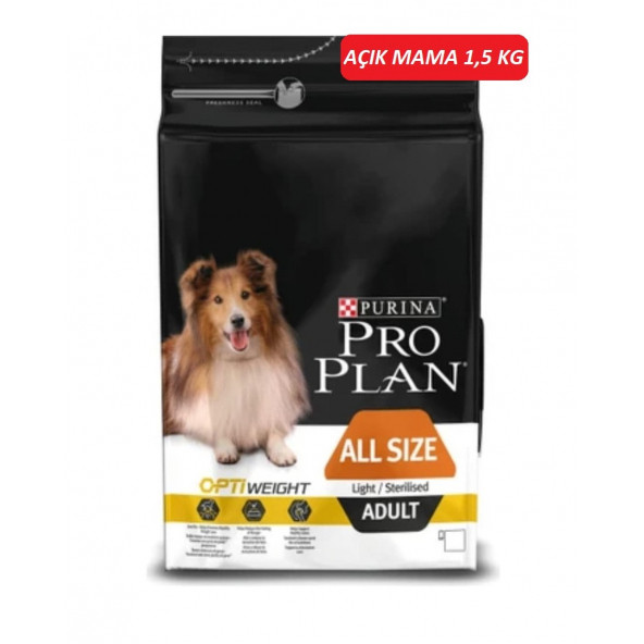 Pro Plan Light Sterilised Tavuklu Kısırlaştırılmış Orta Irk Yetişkin Köpek Maması 1,5 KG