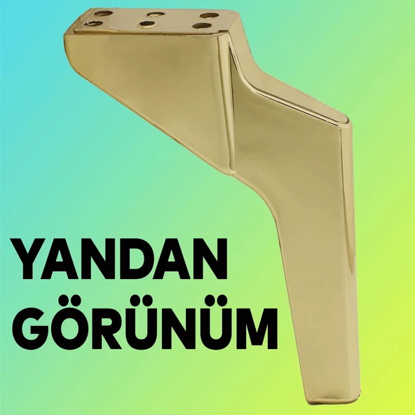 Logan Lüks Mobilya Kanepe Tv Ünitesi Konsol Koltuk Ayağı 19 Cm Plastik Gold Altın Ayakları - 5