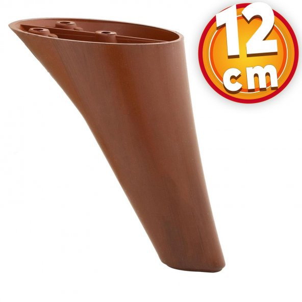 Lüks Mobilya Kanepe Sehpa TV Ünitesi Koltuk Ayağı 12 cm Kahverengi Ahşap Desenli Baza Ayak ürün görseli