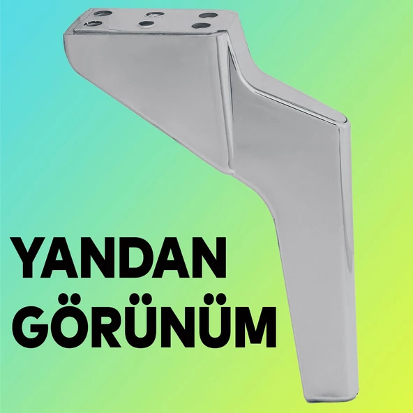 Logan Lüks Mobilya Kanepe Tv Ünitesi Konsol Koltuk Ayağı 19 Cm Krom Ayakları - 6