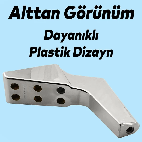 Logan Lüks Mobilya Kanepe Sehpa Tv Ünitesi Koltuk Ayağı 16 Cm Krom Baza Ayakları - Resim 5