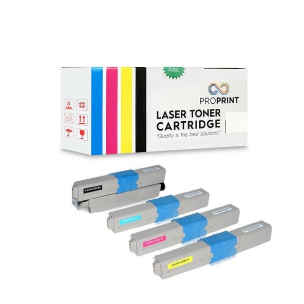TKPrint Oki C301 Muadil Toner Seti 4 Renk CMYK MC342Dnw