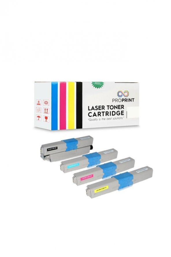 TKPrint Oki C301 Muadil Toner Seti 4 Renk CMYK MC342dn - 6