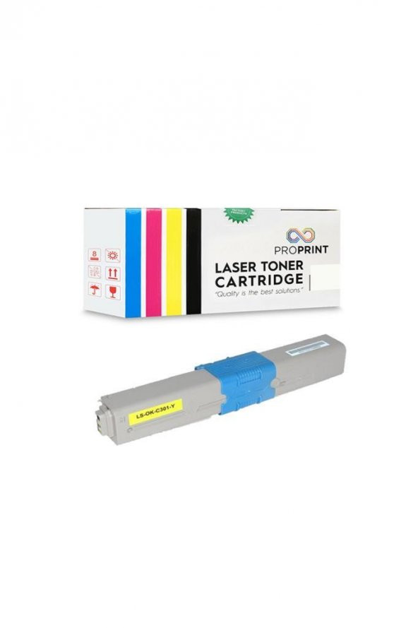 TKPrint Oki C301 44973541 Sarı Muadil Toner 1500 Sayfa MC342 - Resim 2