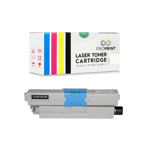 TKPrint Oki C301 44973544 Siyah Muadil Toner 2200 Sayfa MC332Dn