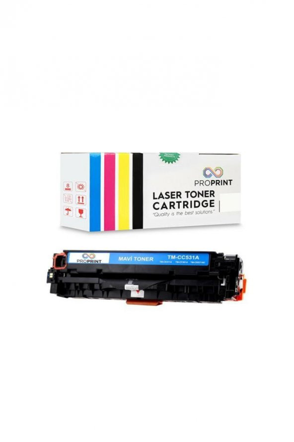 TKPrint HP 304A-CC531A 2.800 Sayfa Mavi Muadil Toner- CM2320n-CM2320nf - Resim 2
