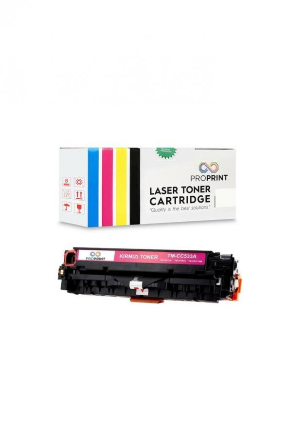 TKPrint HP 304A-CC533A 2.800 Sayfa Kırmızı Muadil Toner- CM2320-CM2320fxi - 2