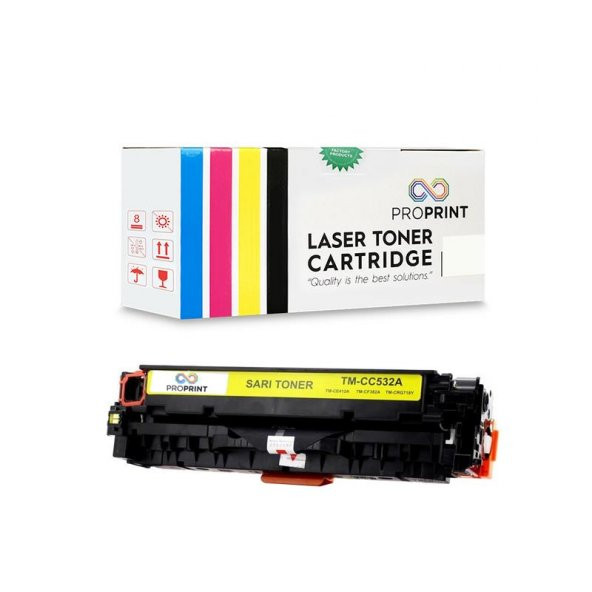 TKPrint HP 304A-CC532A 2.800 Sayfa Sarı Muadil Toner- CP2020- CP2025