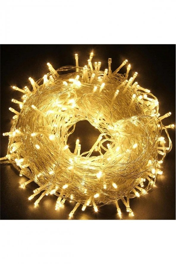 10m Boncuk Lamba Gün Işığı 8 Fonksiyon 100 Led Fişli Uzatma Kablolu Şeffaf Kablo