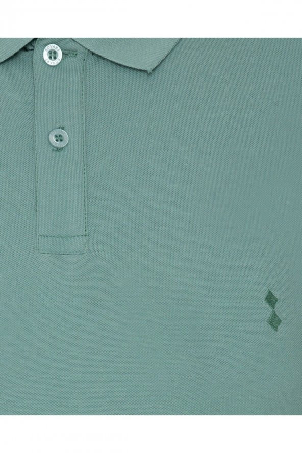 Bol Kesim Polo Yaka Gri Erkek Tişört - Resim 8