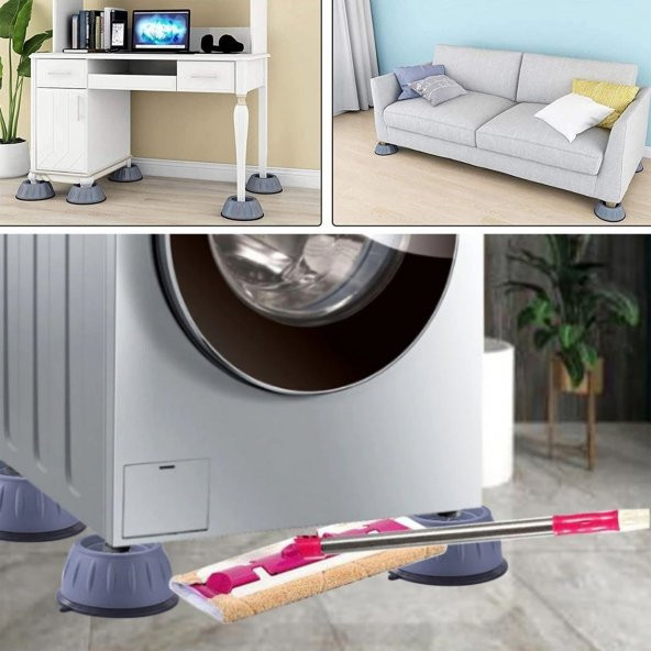 Çamaşır Makinesi Sarsıntı Titreşim Ses Önleyici Kaydırmaz Ayak 4lü Set - 7