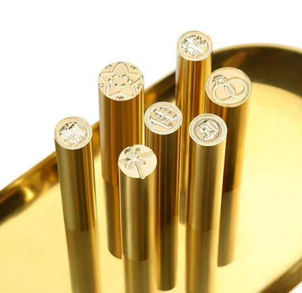 Boş Mum Mühürü Pirinç Silindir Sütun Damga 15x60mm - 12