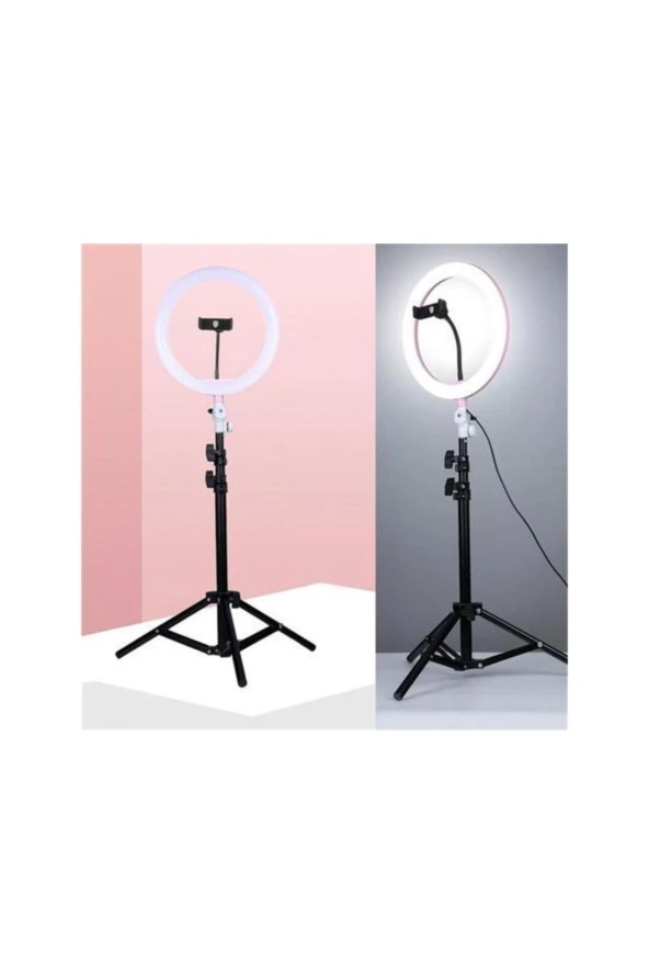 10 Inch Ring Light Led Işık Halka Işık Youtuber,kuaför+ 2 Mt Tripod Işık Ayağı+bluetooth Kumanda