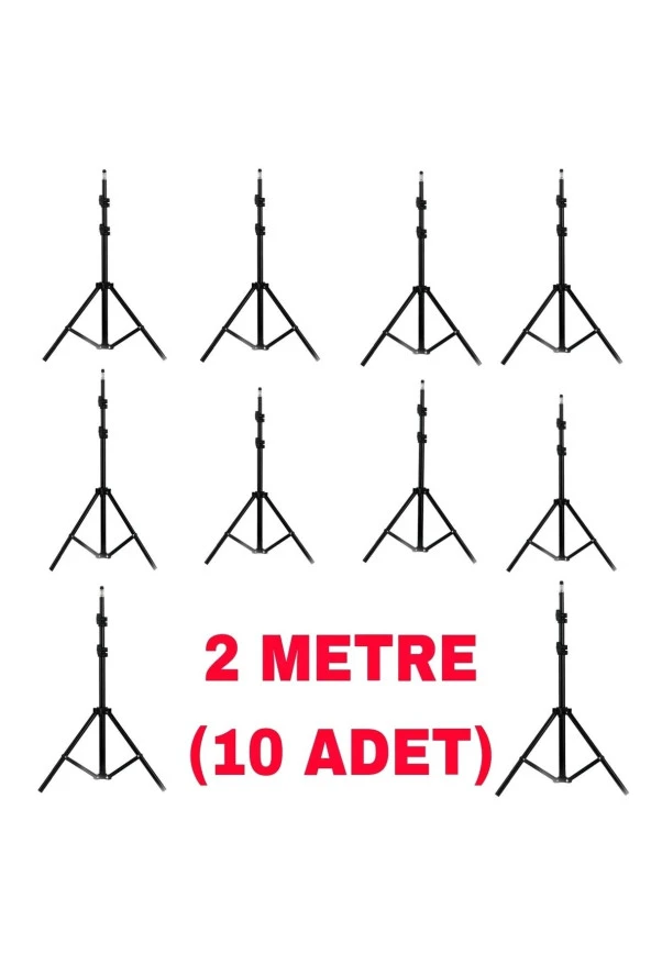 10 Adet Metal 2 Metre Tripod Selfie Işığı Ayaklığı Ölçüm Cihazları Medikal Cihazlar Stüdyo Ekipmanı