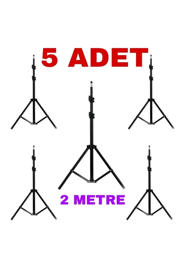 5 Adet Metal 2 Metre Tripod Selfie Işığı Ayaklığı Ölçüm Cihazları Medikal Cihazlar Stüdyo Ekipmanı