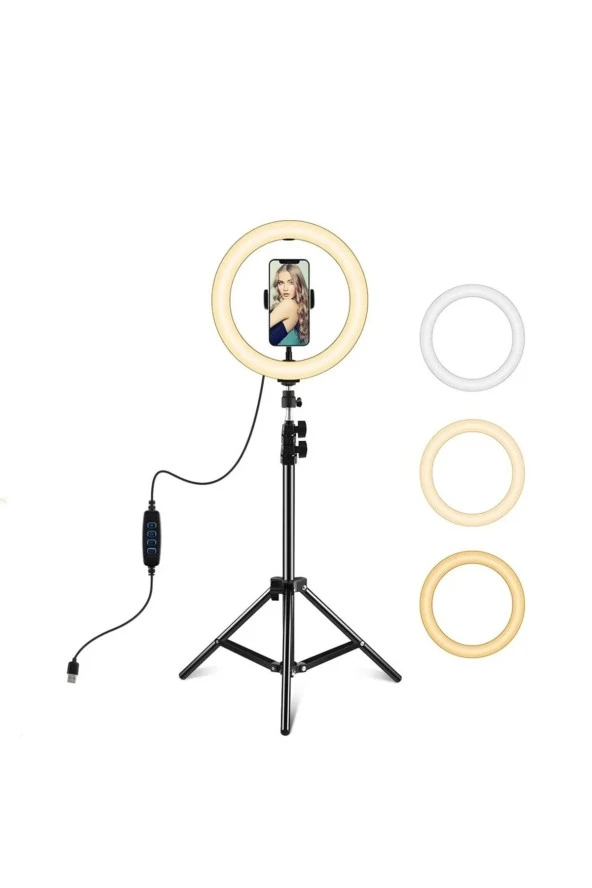 Light Led Sürekli Işık 12 Inch Youtuber Light Kuaför Işığı Işık Ayaklı Tripod