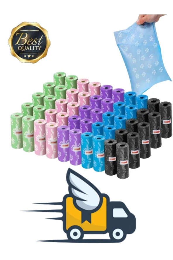 20 Rulo Kedi Köpek Kaka Poşeti Kedi Kaka Poşeti Kaka Torbası Evcil Hayvan 300 Dışkı Torbası Içerir - Resim 2