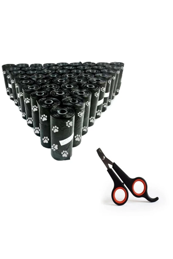 20 Rulo Köpek Kaka Poşeti Eko Set Kedi 300 Dışkı Torbası Içerir Evcil Hayvan Tırnak Makası Hediye - Resim 4