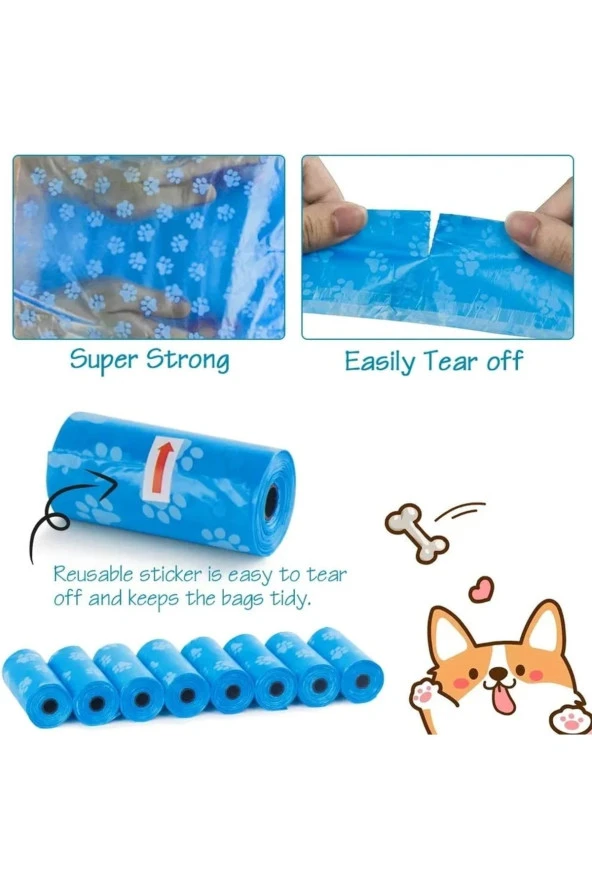 10 Rulo Köpek Kaka Poşeti Eko Set Kedi Dışkı Torbası 150 Parça Poşet Içerir - Resim 5
