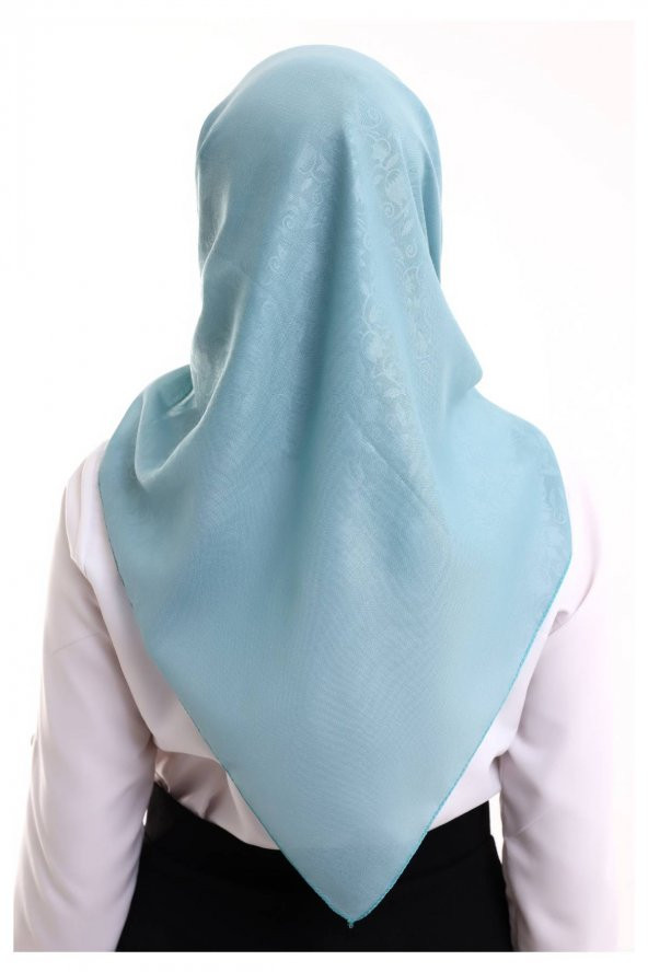 Kofra Desenli Baş Örtü - Turkuaz - 6
