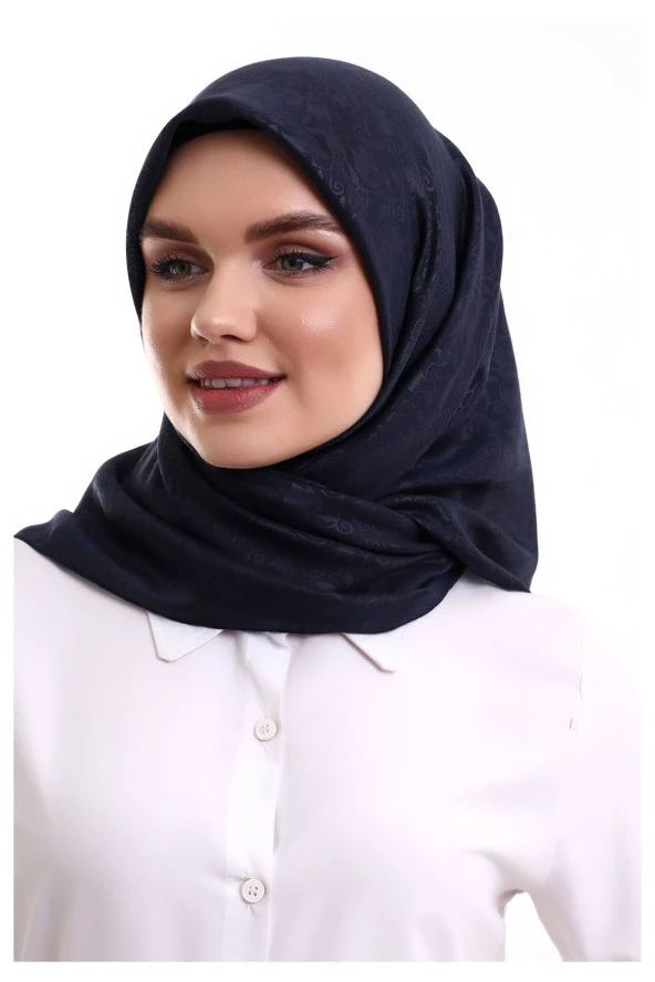 Kofra Desenli Baş Örtü - Siyah - Resim 3