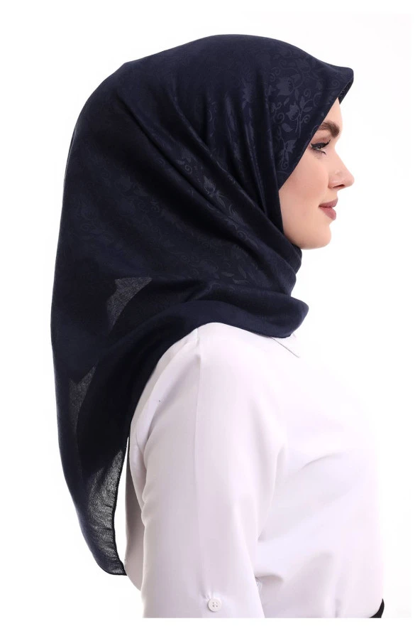 Kofra Desenli Baş Örtü - Siyah - Resim 5