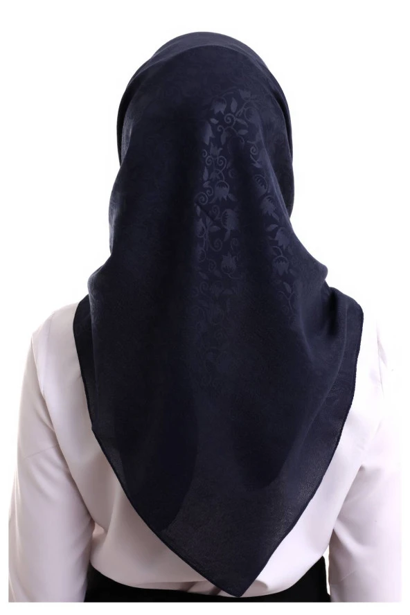 Kofra Desenli Baş Örtü - Siyah - Resim 6