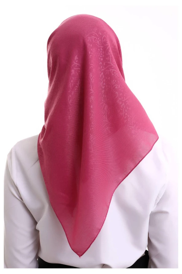 Kofra Desenli Baş Örtü - Gül Kurusu - Resim 7