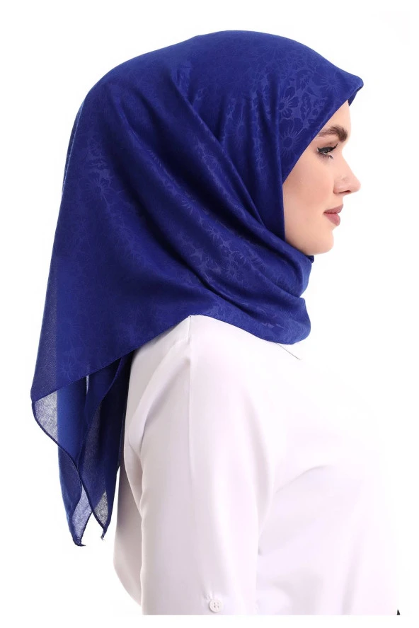 Kofra Desenli Baş Örtü - Lacivert - 5